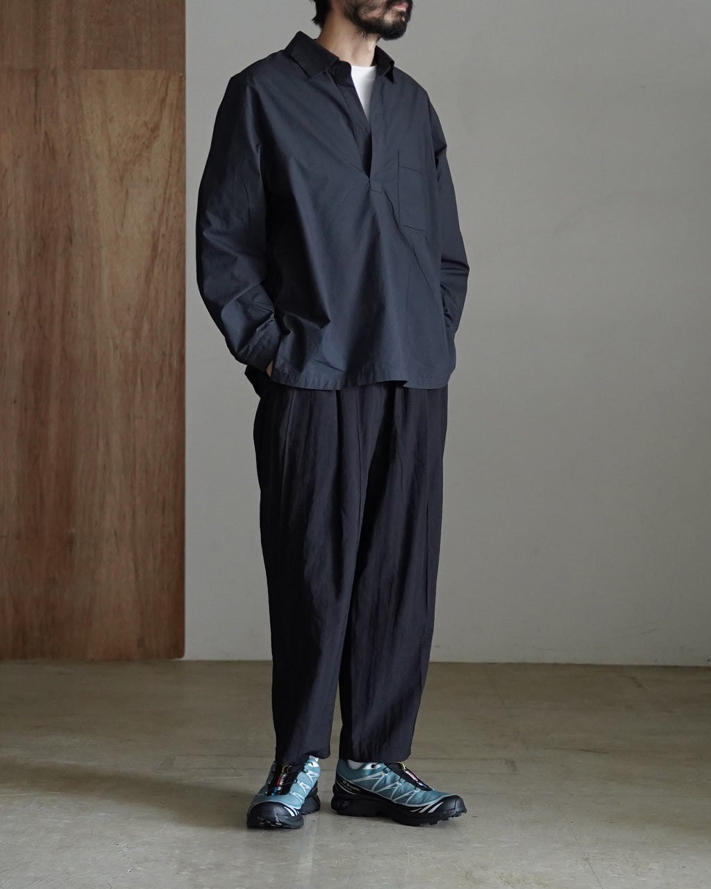 STILL BY HAND スティルバイハンド ボタンレス オーバーシャツ メンズ