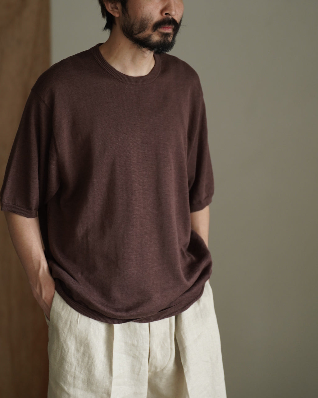 STILL BY HAND スティルバイハンド ニットTシャツ メンズ KN03262