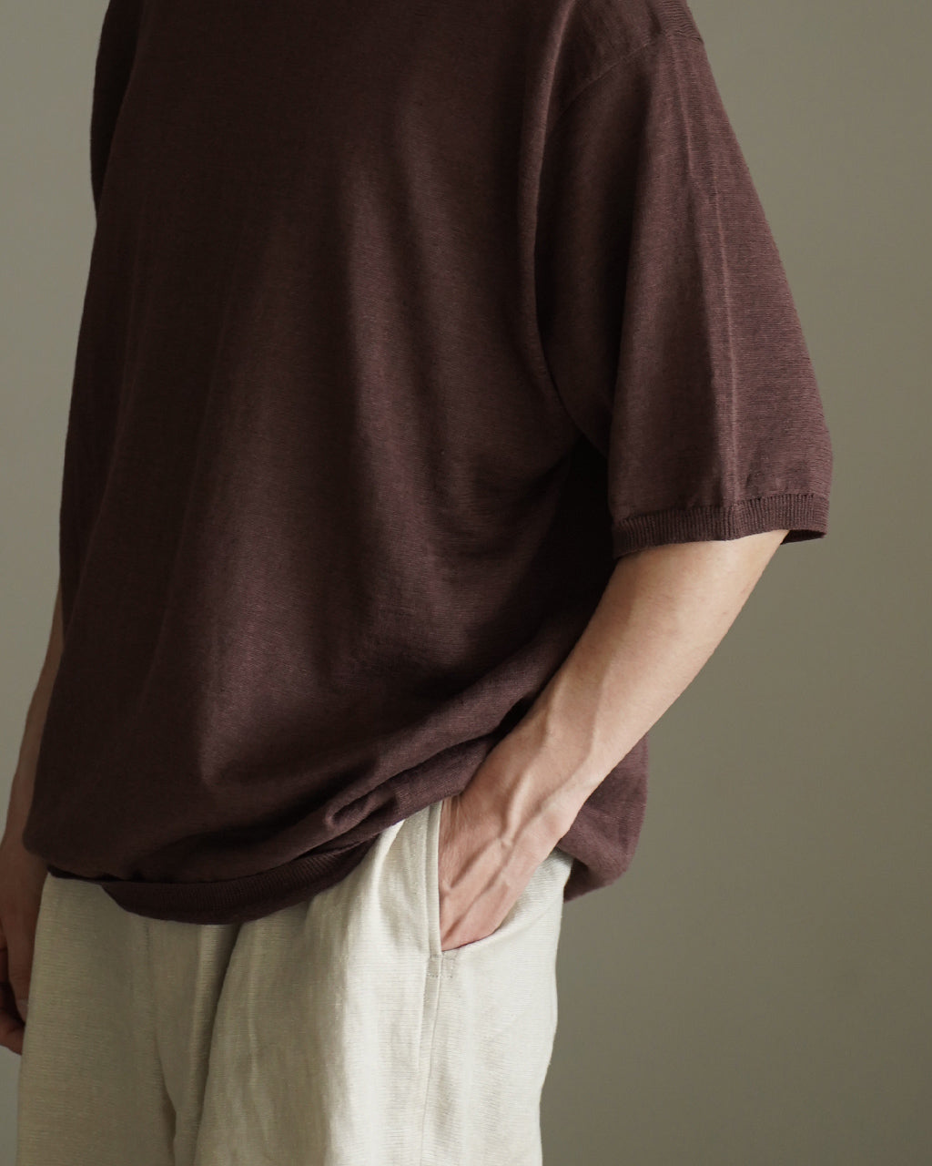 STILL BY HAND スティルバイハンド ニットTシャツ メンズ KN03262