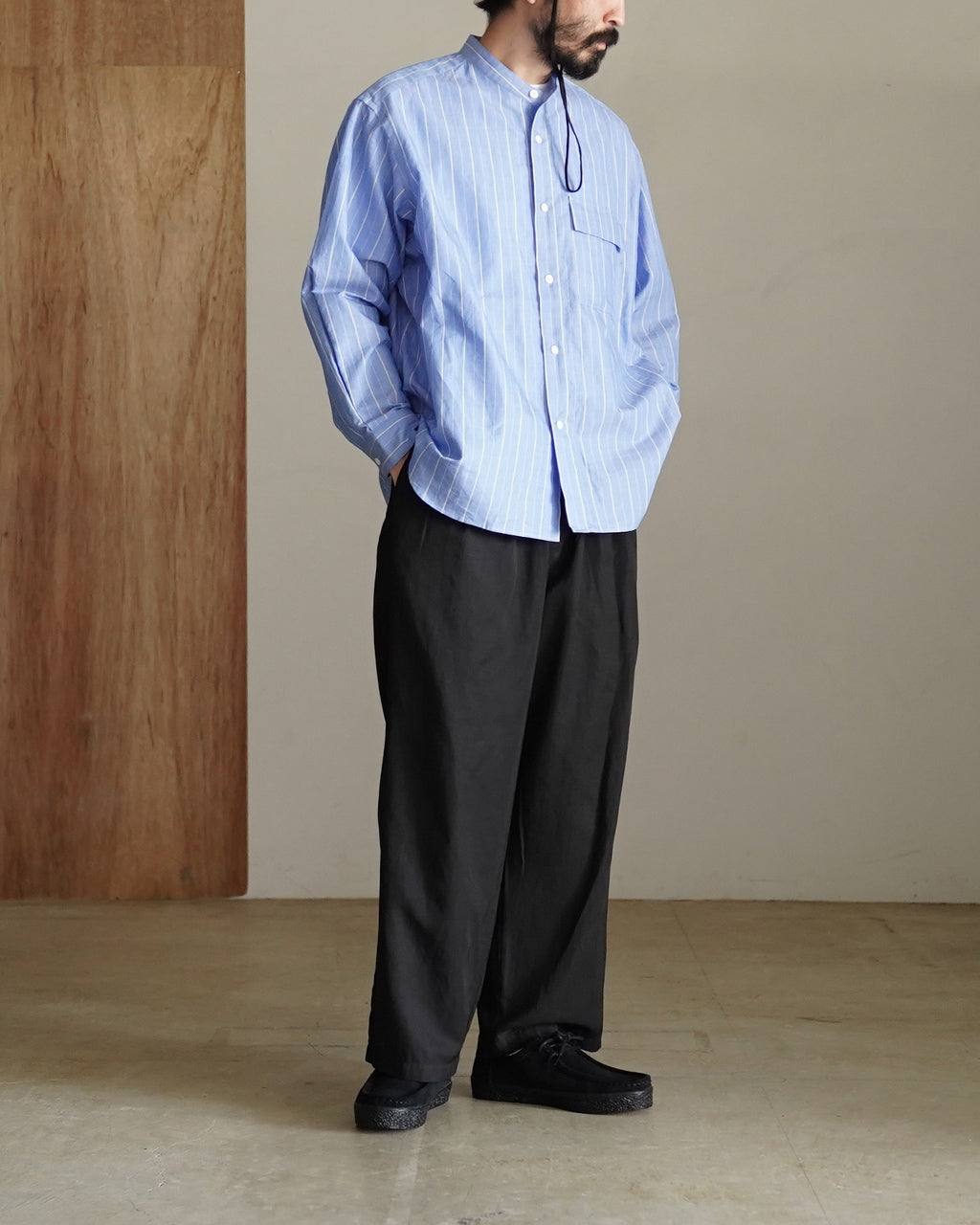 【パドカレ】ラミーソフトワッシャー バンドルダイシャツ リネンシャツ 2025SS / pas de calais / ラミーソフトワッシャー バンドルダイシャツ