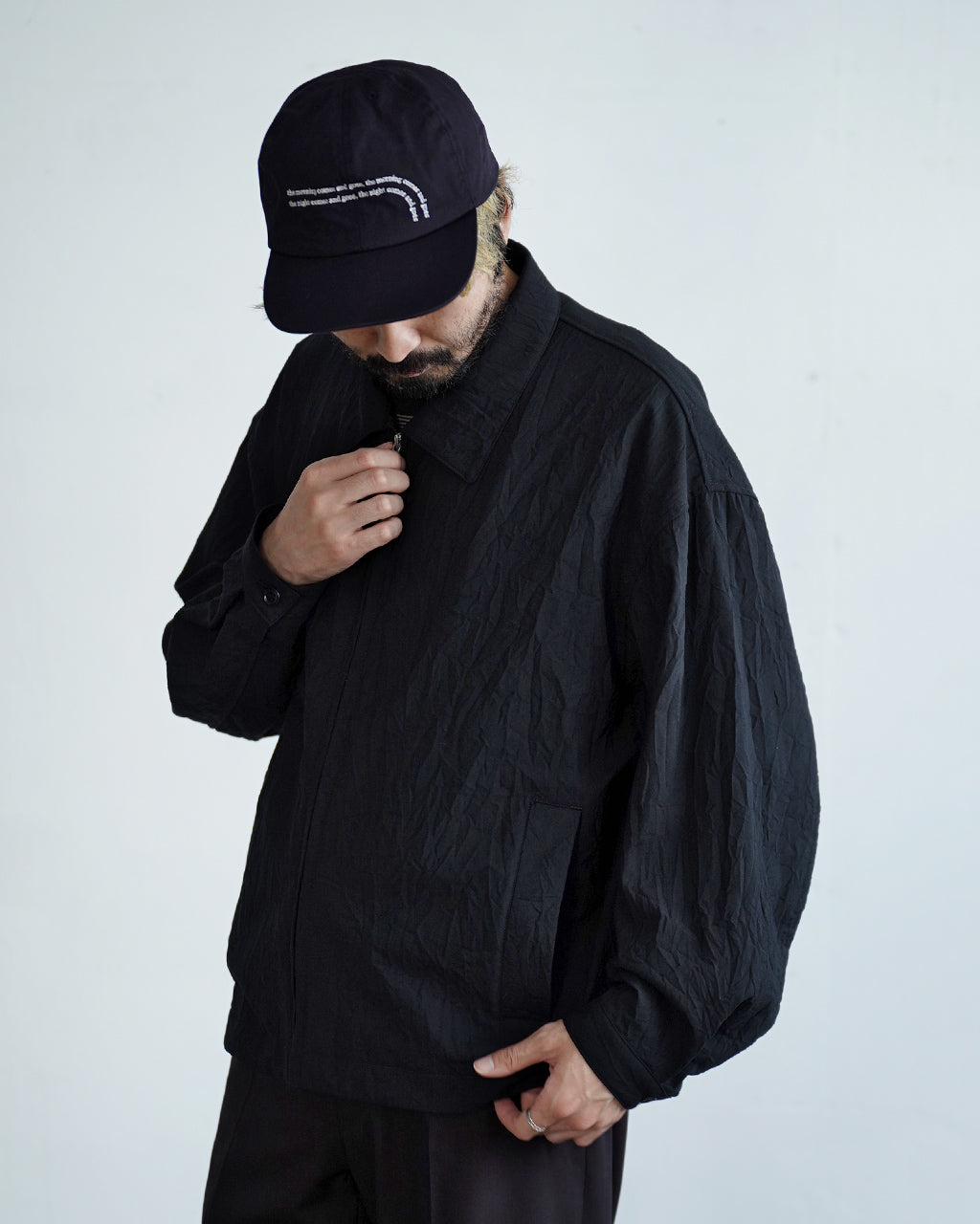 Creasy zip up blouson BL08263