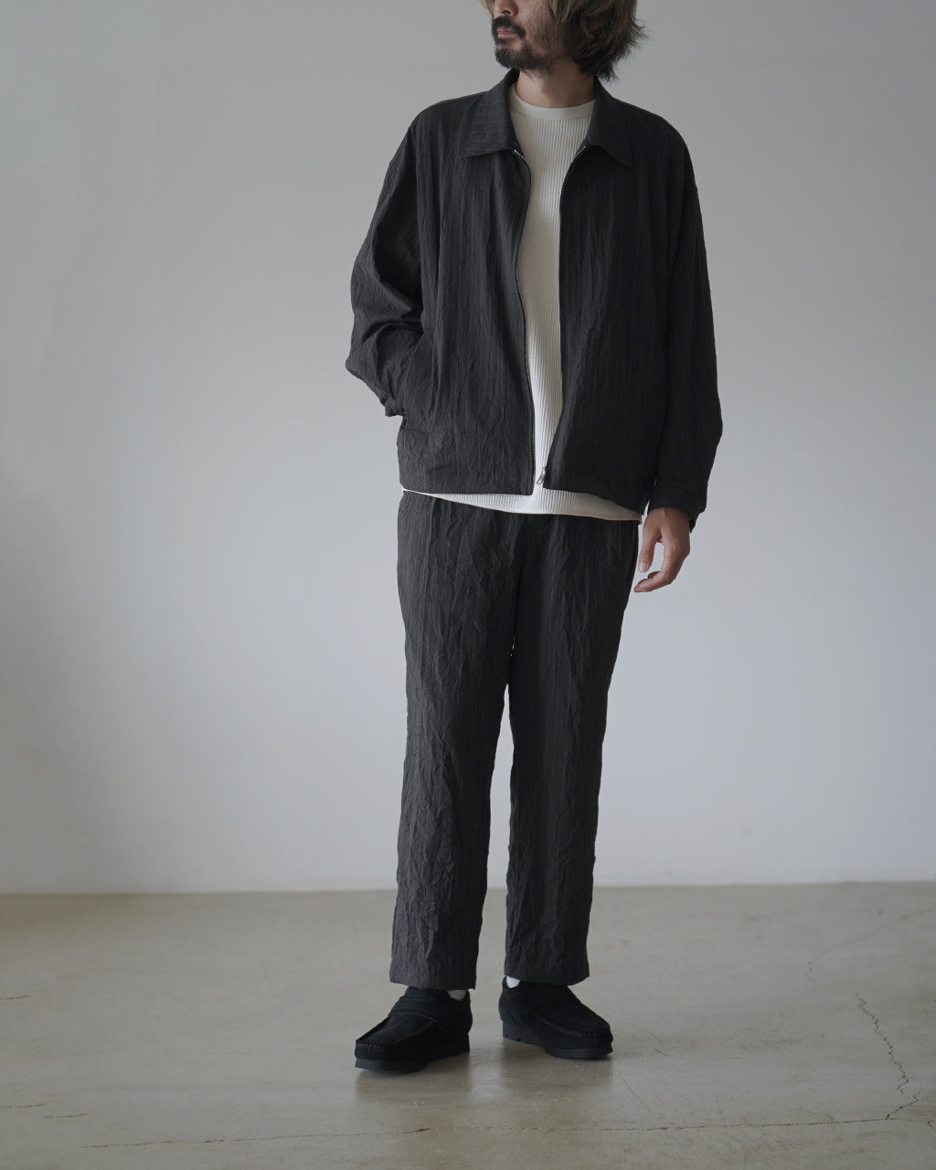 Creasy zip up blouson BL08263