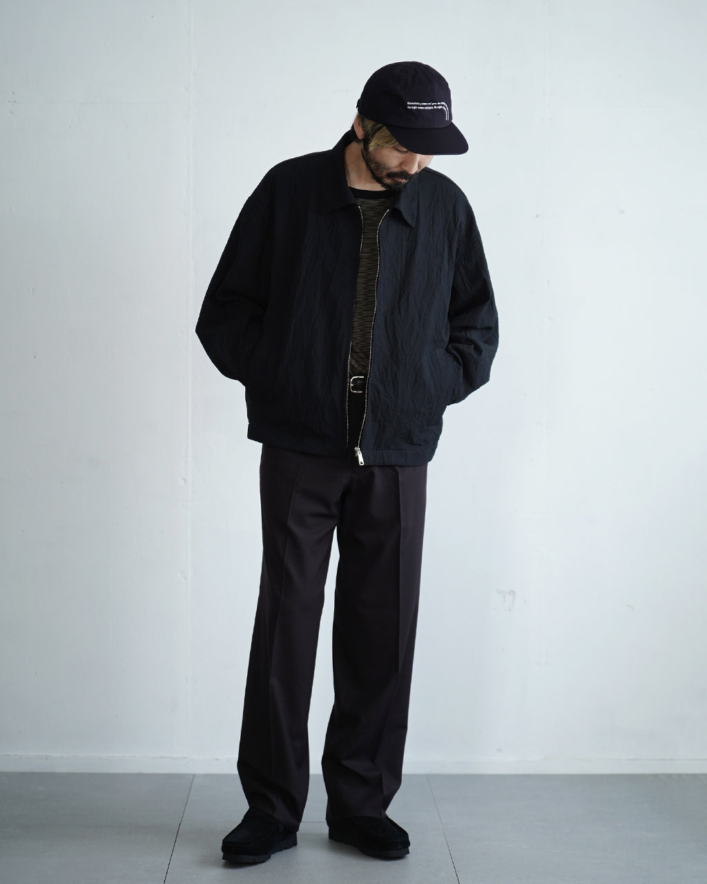Creasy zip up blouson BL08263