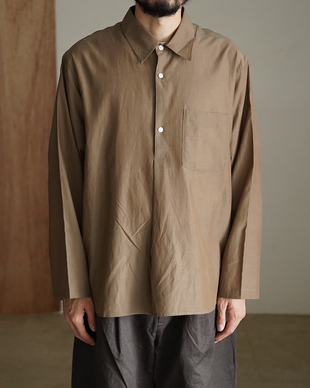 STILL BY HAND スティルバイハンド キュプラ混 プルオーバーシャツ