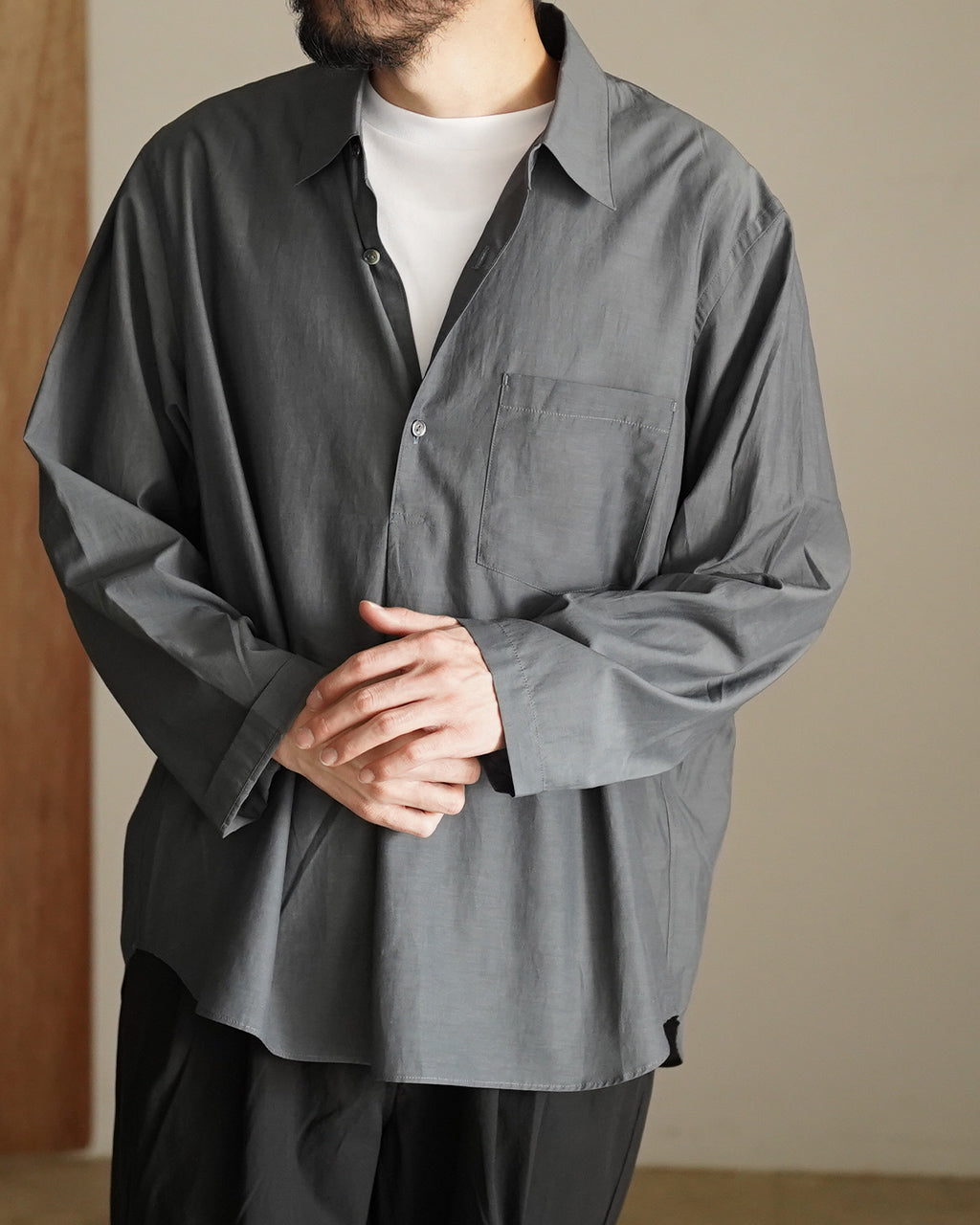 Cupro mixed pullover shirt SH10261