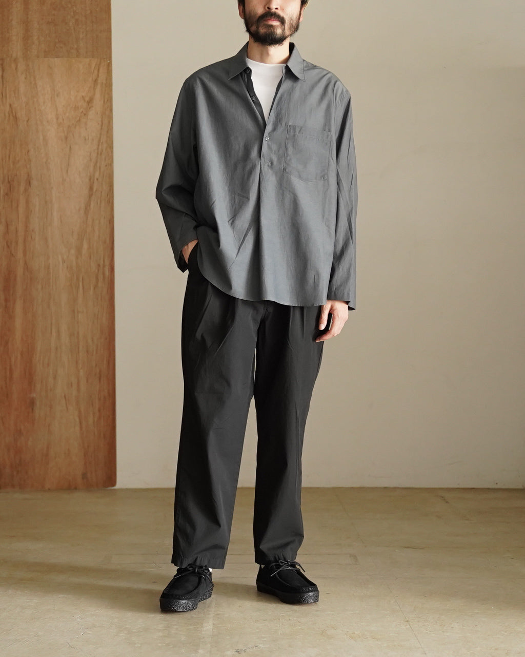 STILL BY HAND スティルバイハンド キュプラ混 プルオーバーシャツ