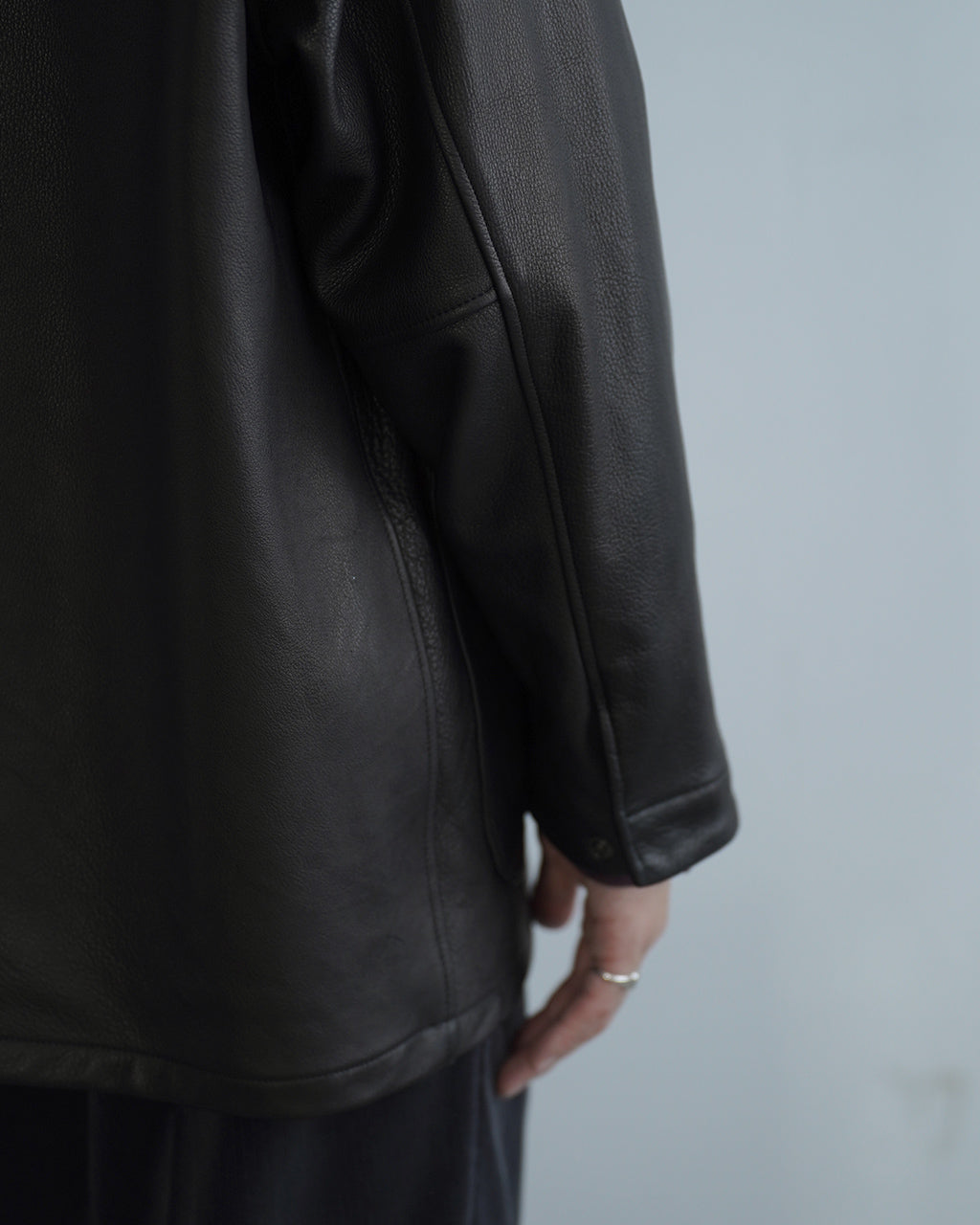 Leather half coat LE02263