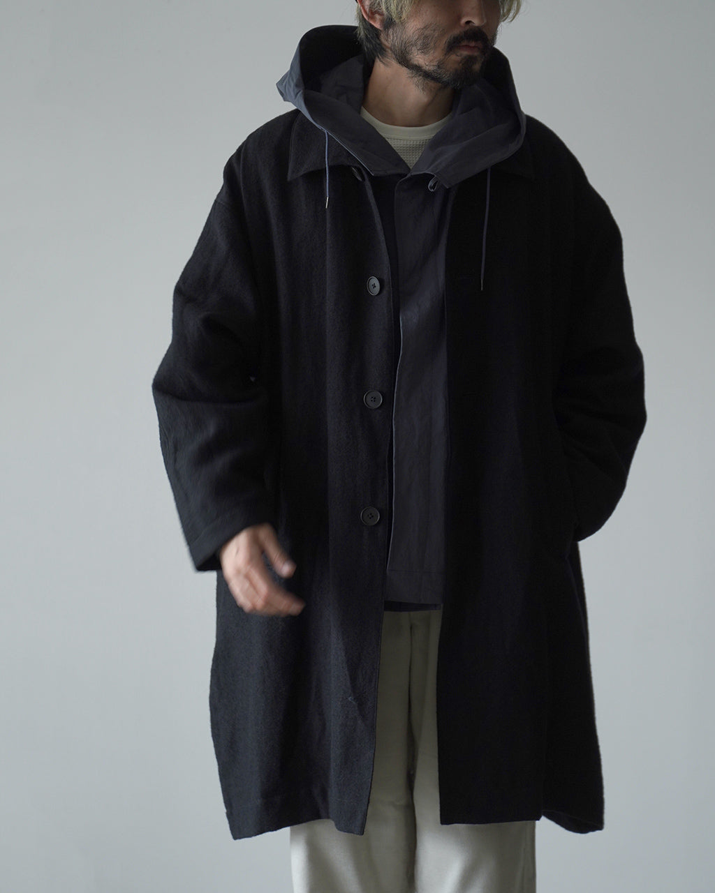 Linen mixed wool coat CO01263