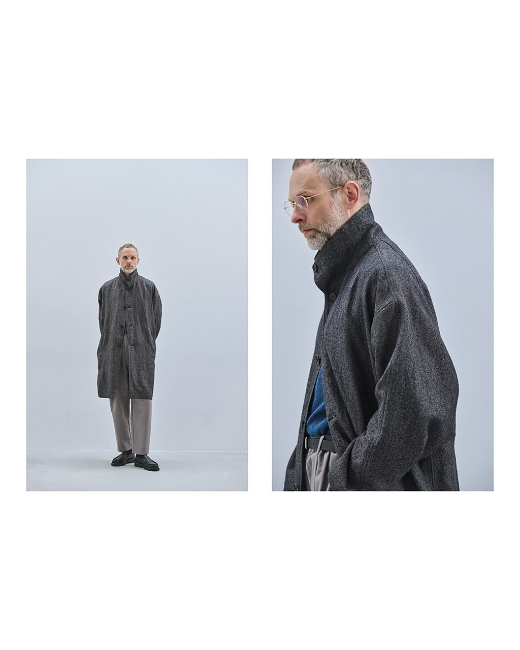 Linen mixed wool coat CO01263
