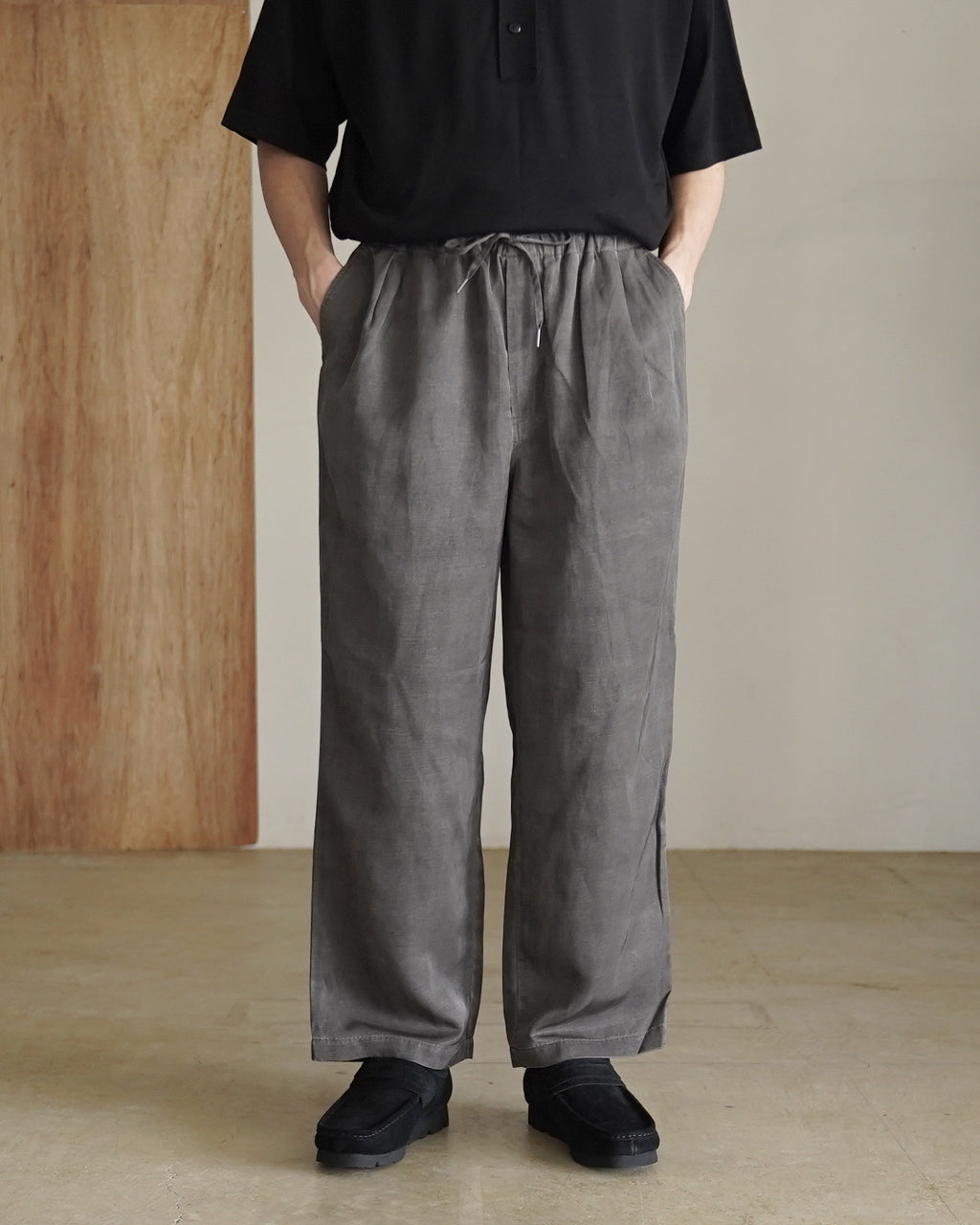 STILL BY HAND スティルバイハンド ピグメントプリント イージーパンツ