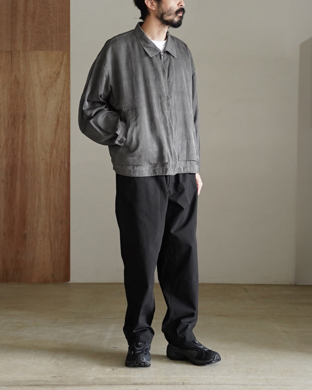 Pigment print zip up blouson BL05261