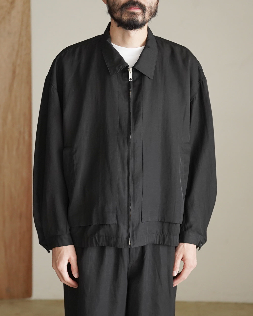 Pigment print zip up blouson BL05261