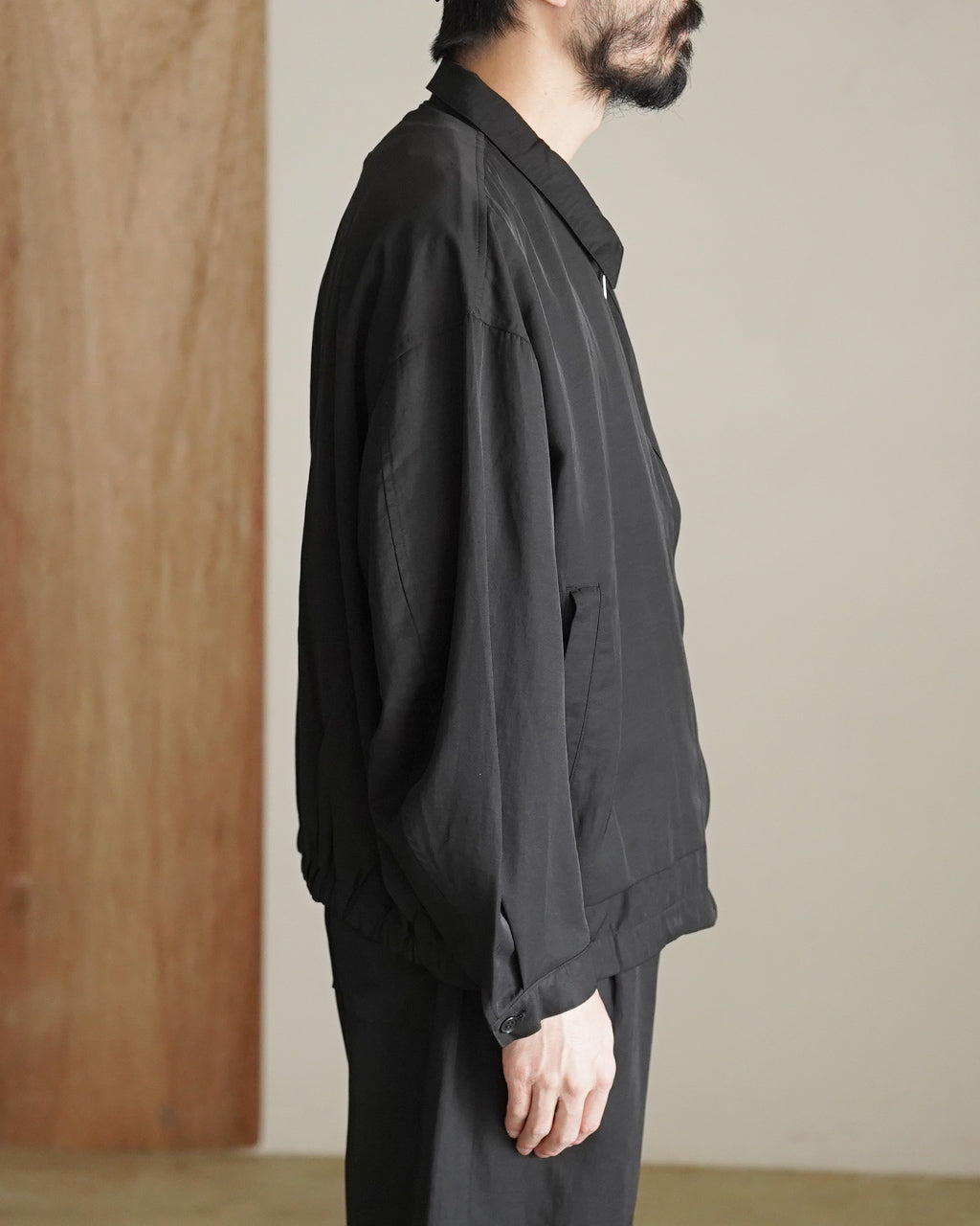 Pigment print zip up blouson BL05261