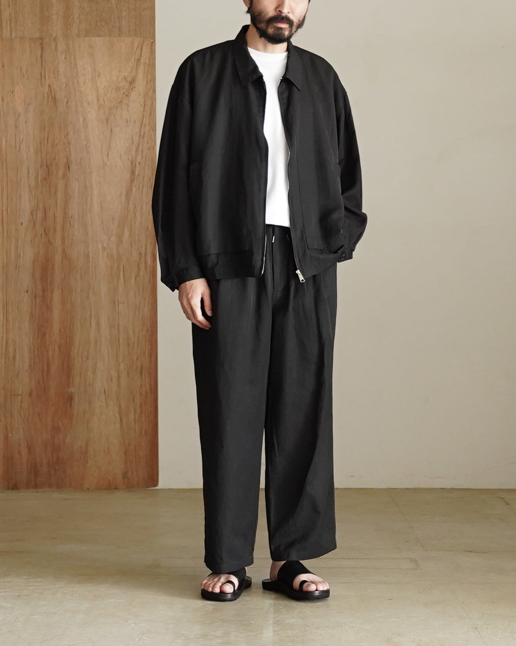 Pigment print zip up blouson BL05261