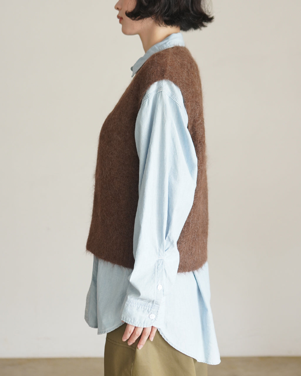 ALPACA SHAGGY KNIT VEST 26AMSNI04