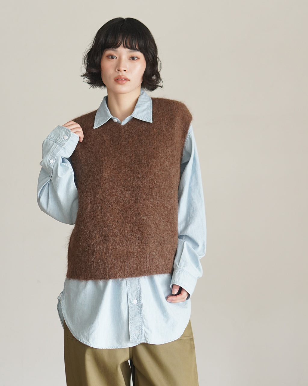ALPACA SHAGGY KNIT VEST 26AMSNI04