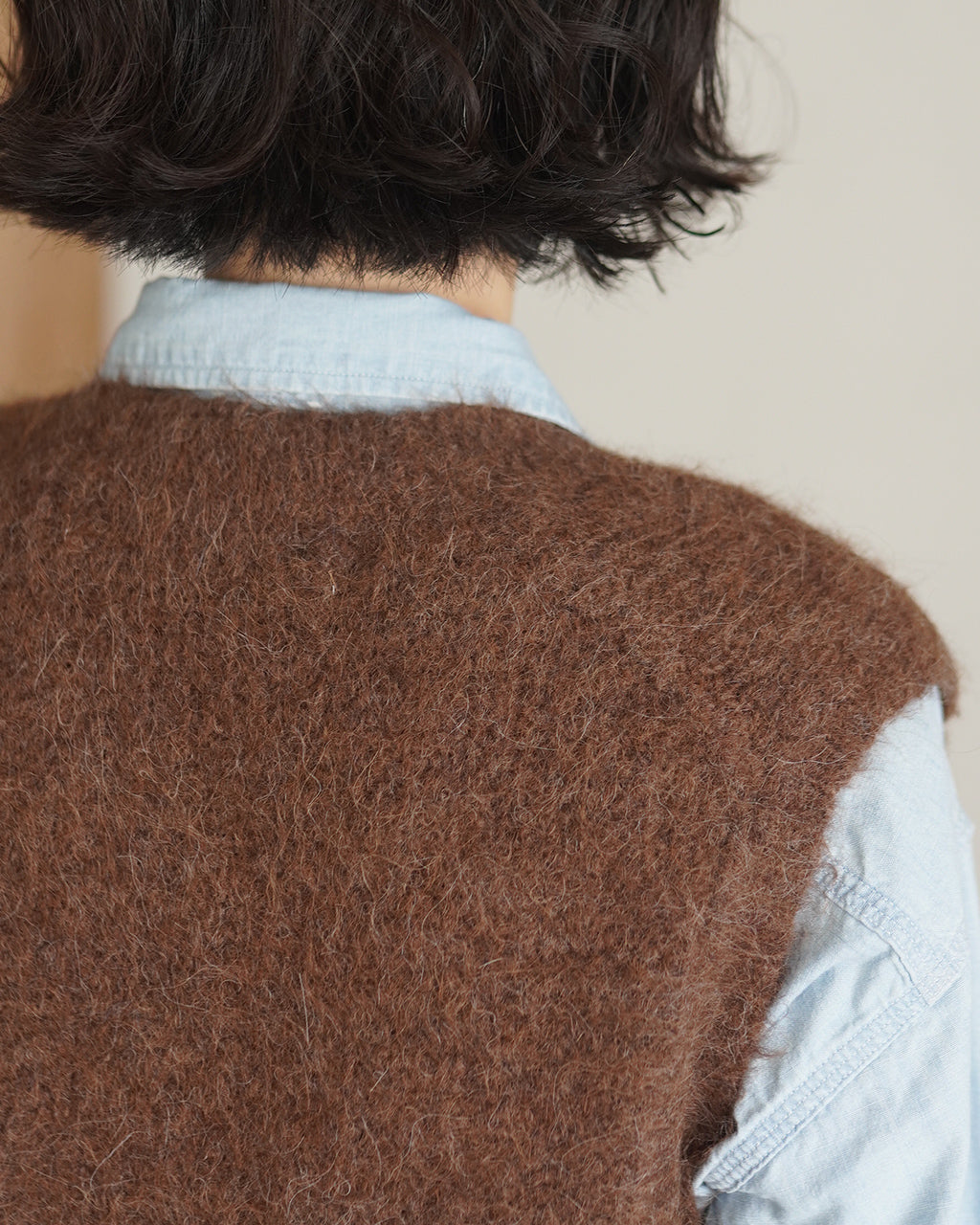ALPACA SHAGGY KNIT VEST 26AMSNI04