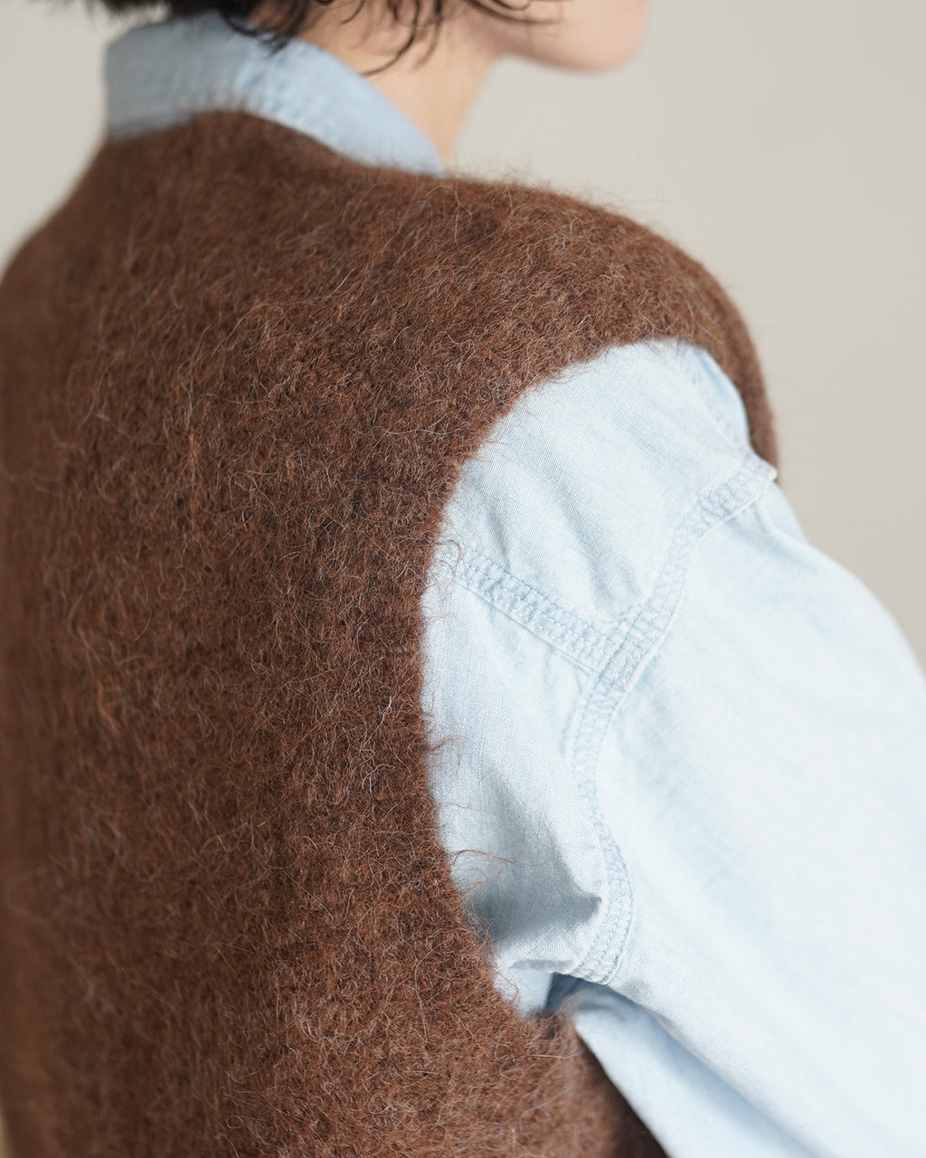 ALPACA SHAGGY KNIT VEST 26AMSNI04
