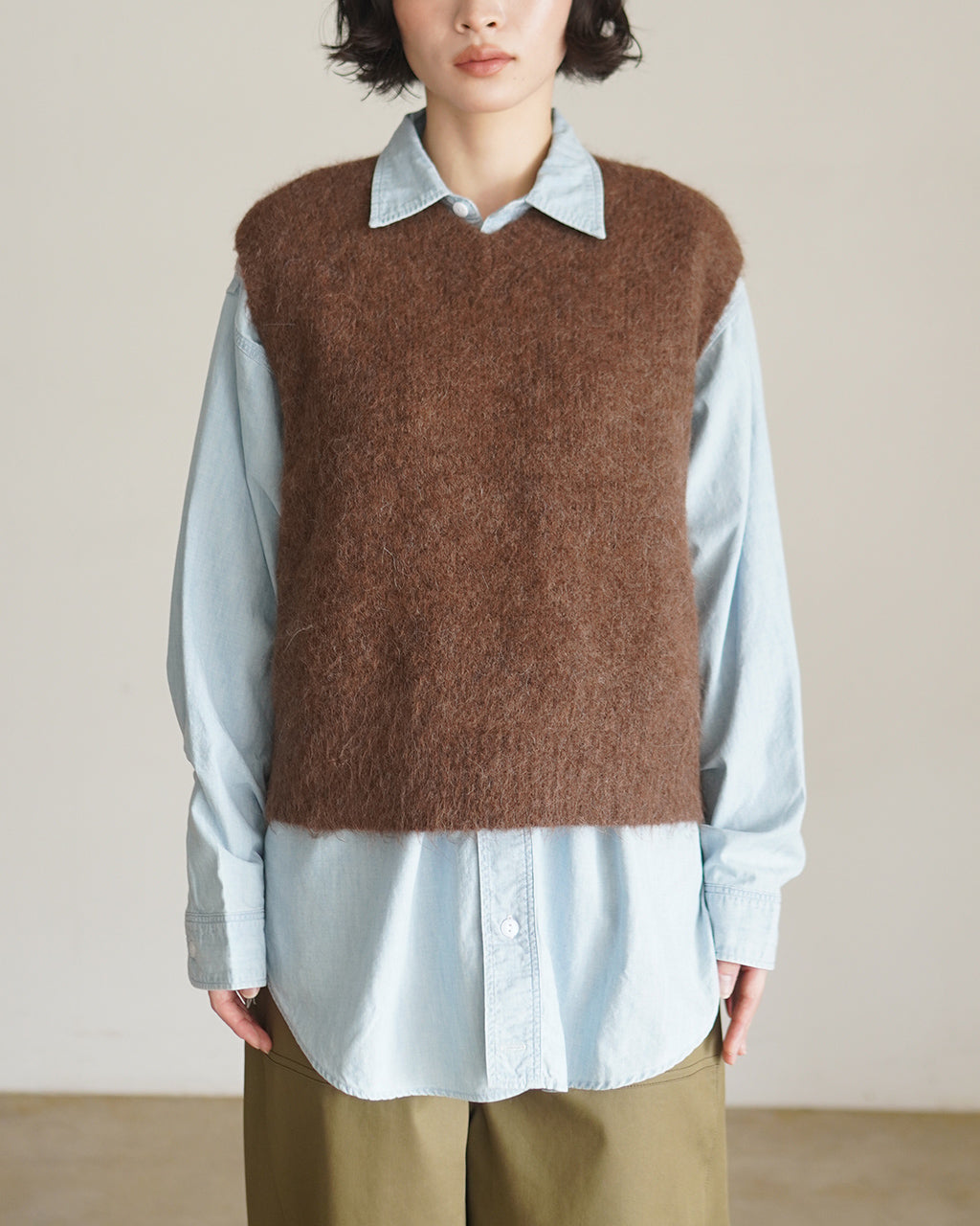 ALPACA SHAGGY KNIT VEST 26AMSNI04