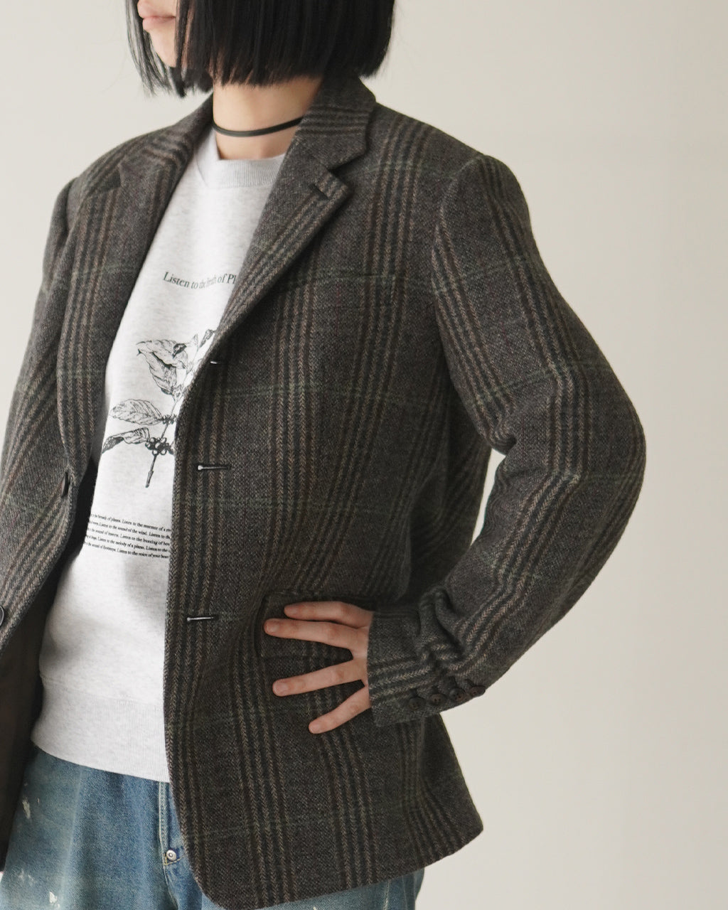 BRITISH WOOL CHECKED JACKET 26AMSJK02