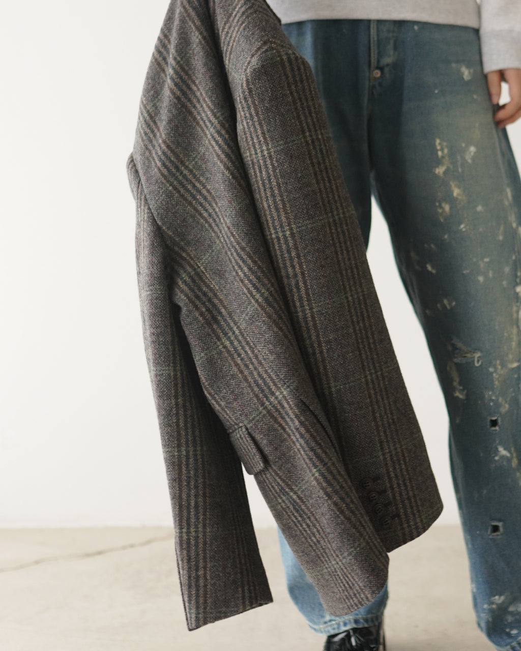 BRITISH WOOL CHECKED JACKET 26AMSJK02