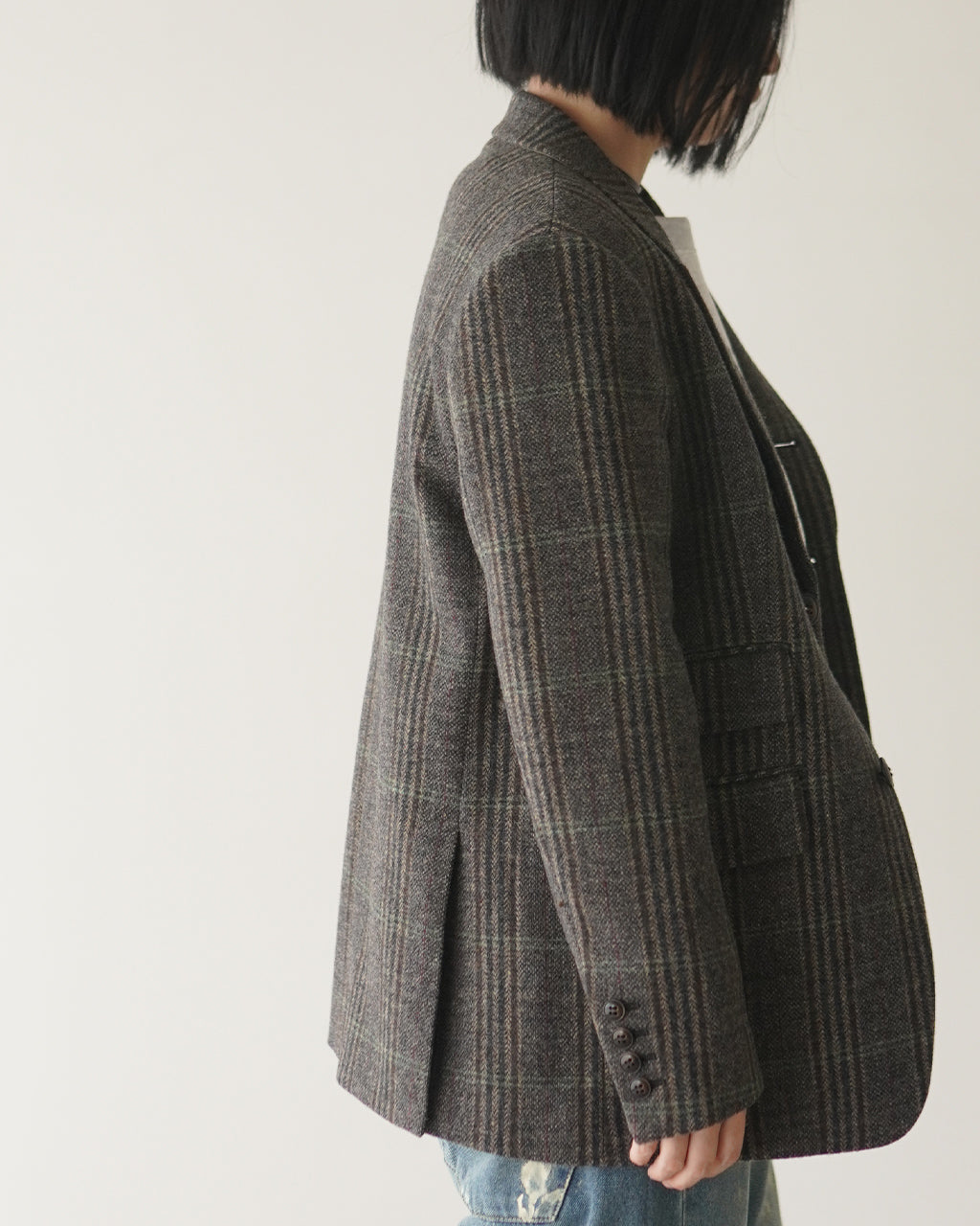 BRITISH WOOL CHECKED JACKET 26AMSJK02