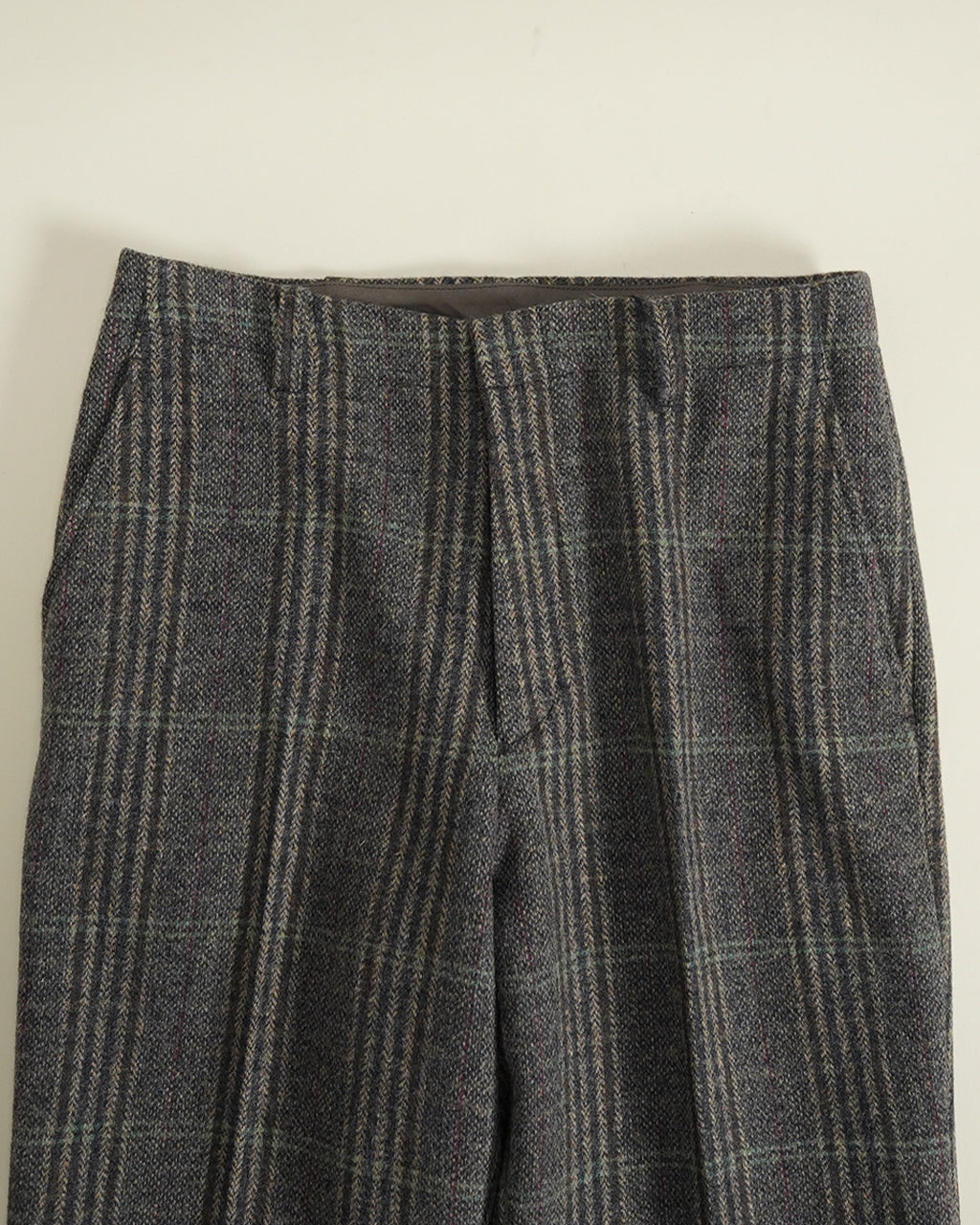 BRITISH WOOL CHECKED TROUSERS 26AMSPA03