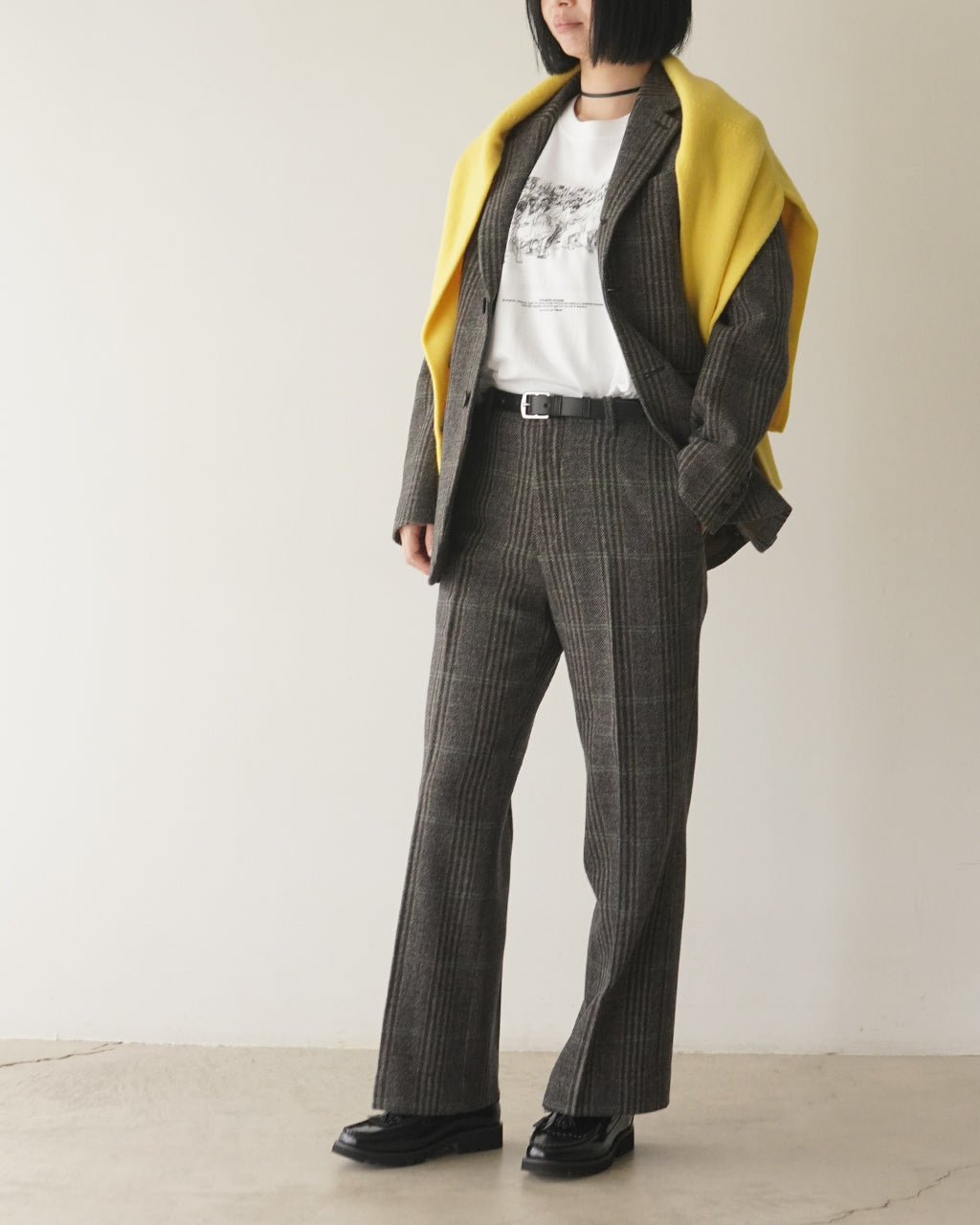 BRITISH WOOL CHECKED TROUSERS 26AMSPA03