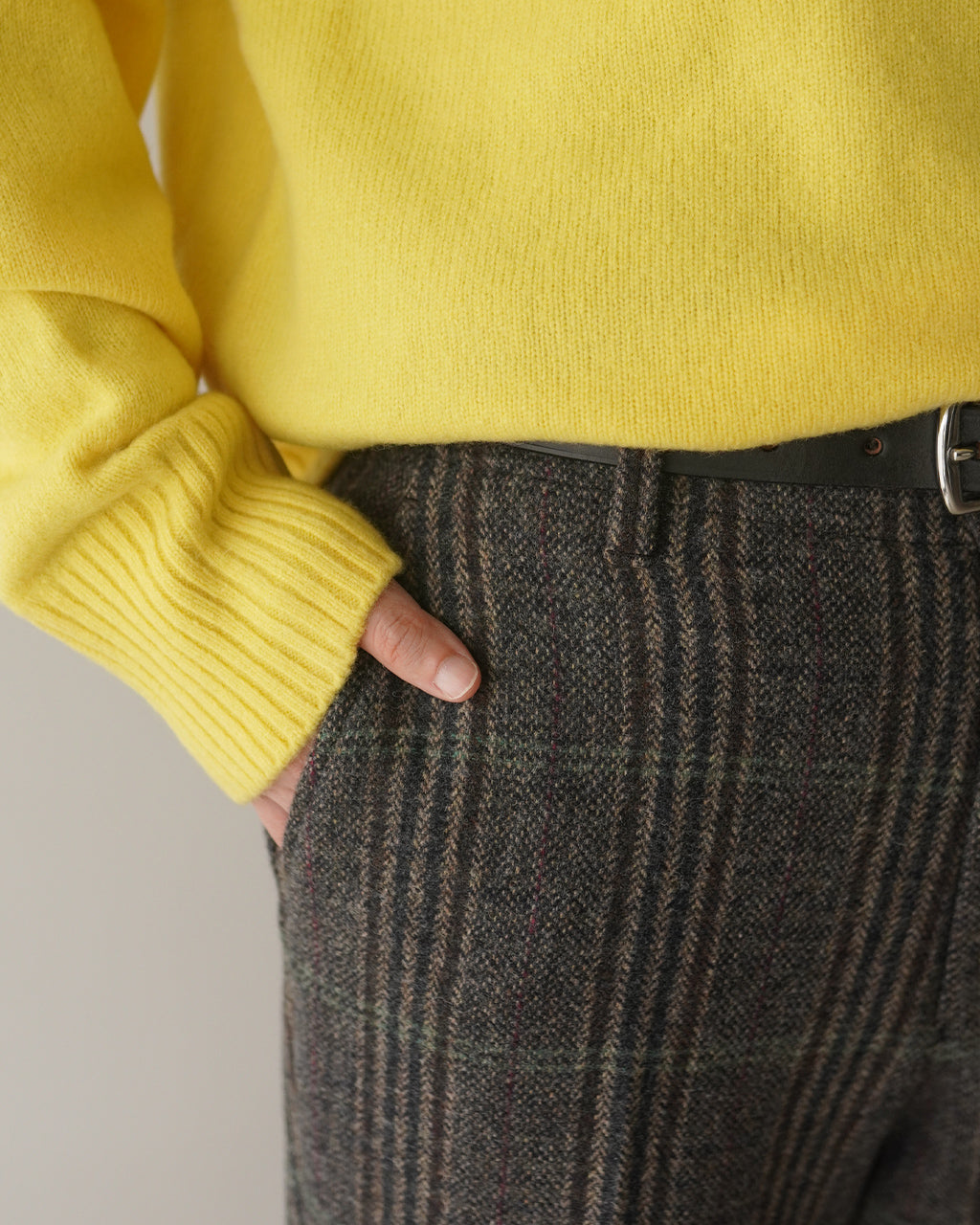 BRITISH WOOL CHECKED TROUSERS 26AMSPA03