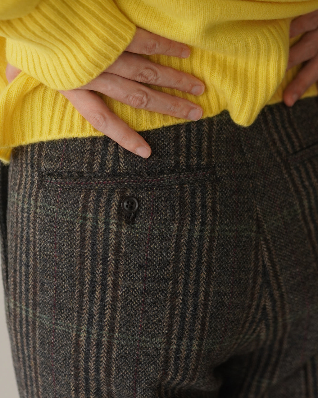 BRITISH WOOL CHECKED TROUSERS 26AMSPA03