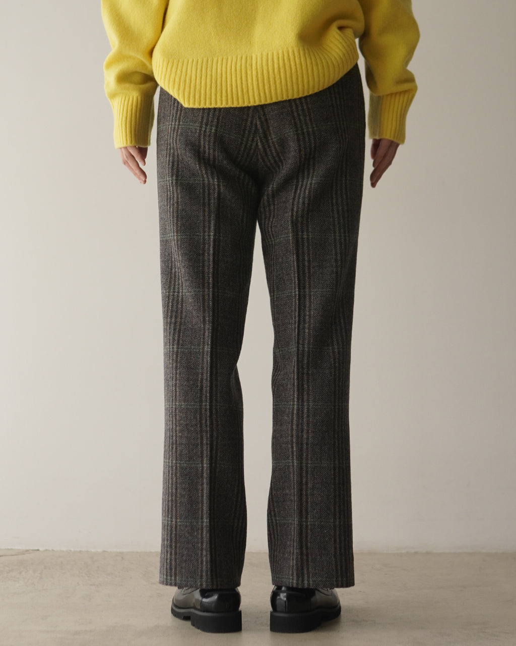BRITISH WOOL CHECKED TROUSERS 26AMSPA03