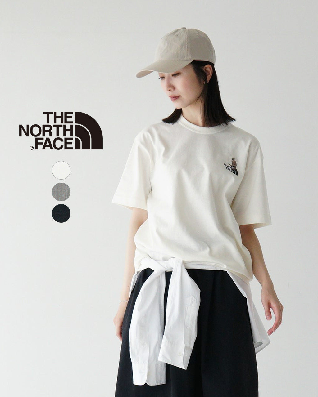 THE NORTH FACE ノースフェイス 半袖 ロゴ Tシャツ S/S Zoo Picker Tee ズーピッカー ショートスリーブ サステナブル リラックスシルエット クルーネック プルオーバー UVカット ツシマヤマネコ 刺繍  NT32534
