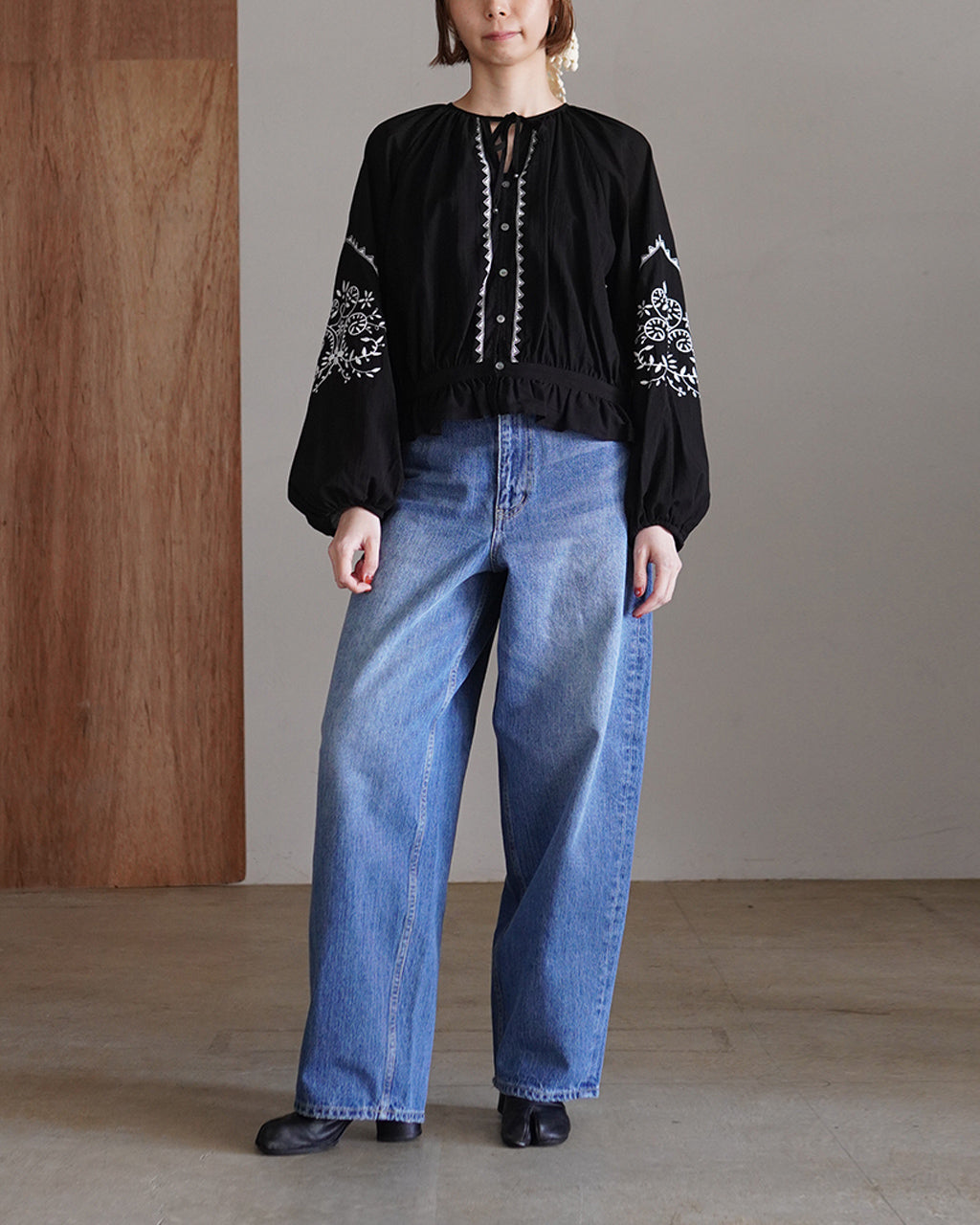 THE SHINZONE シンゾーン EMBROIDERED BLOUSE 刺繍ブラウス シャツ
