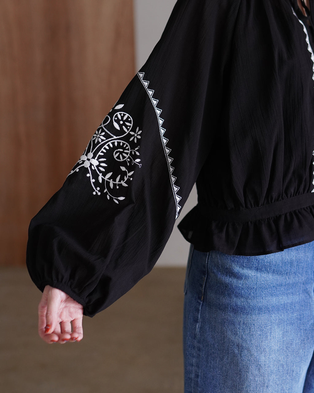 THE SHINZONE シンゾーン EMBROIDERED BLOUSE 刺繍ブラウス シャツ