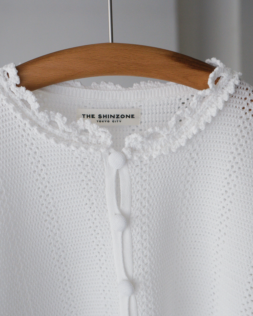 THE SHINZONE シンゾーン MESH LACE KNIT CARDIGAN メッシュレース
