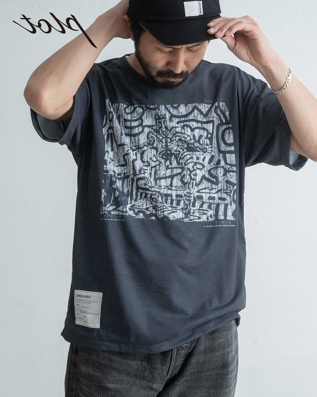 ＼早得24時間限定ポイント10倍／TOLQ トルク キースへリング トロンプルイユ プリントTシャツ ショートスリーブ Keith Trompe l'oeil T-shirts(S/S)半袖 カットソー 25-1203 【送料無料】