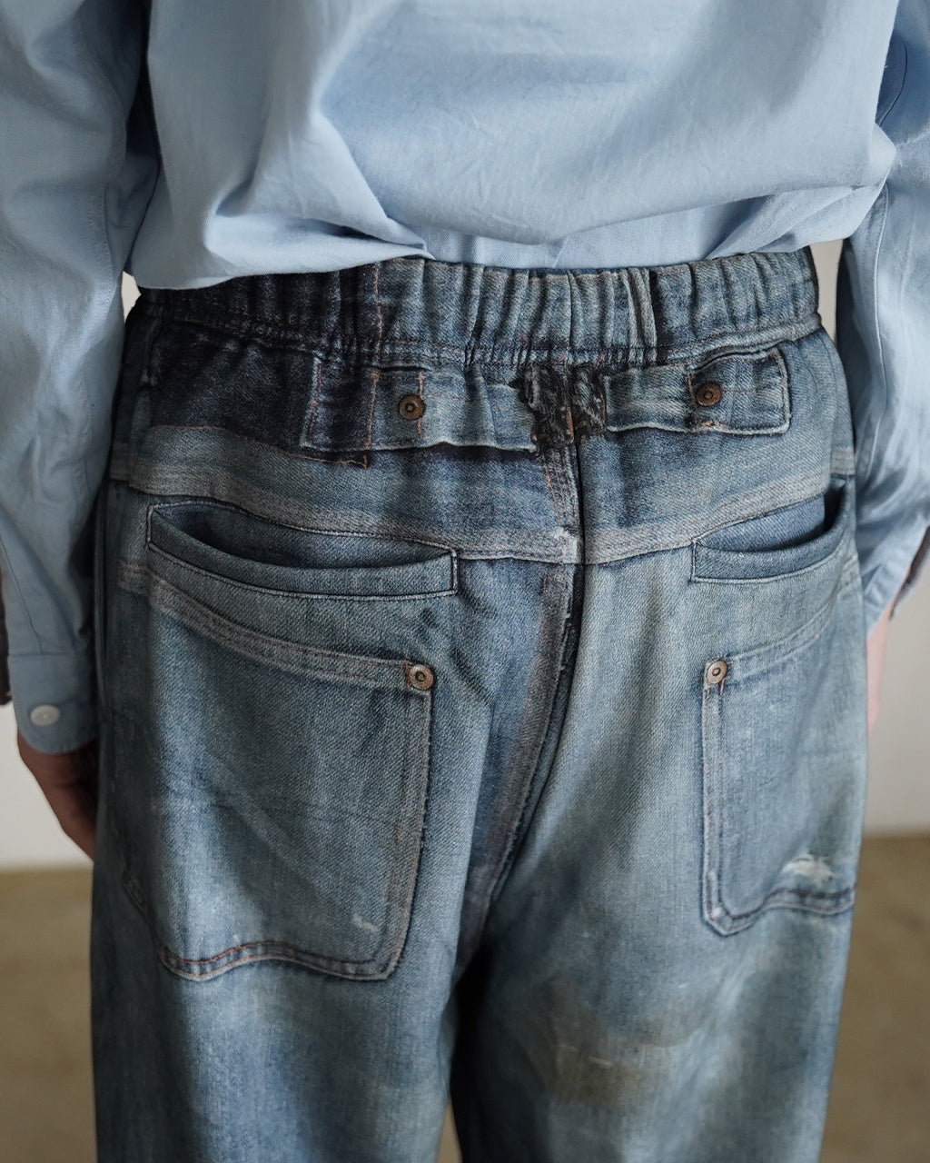 TOLQ トルク トロンプルイユ デニム スウェットパンツ メンズ Trompe l