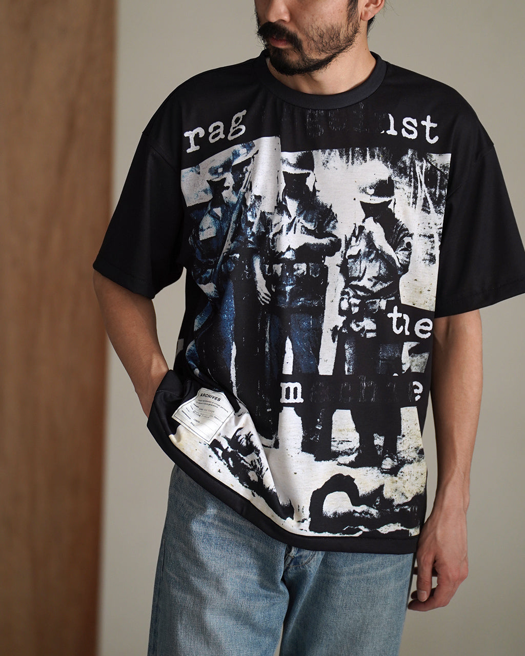 TOLQ トルク トロンプ・ルイユ スクラッチショートスリーブ 半袖 グラフィック プリント Tシャツ | Crouka(クローカ)