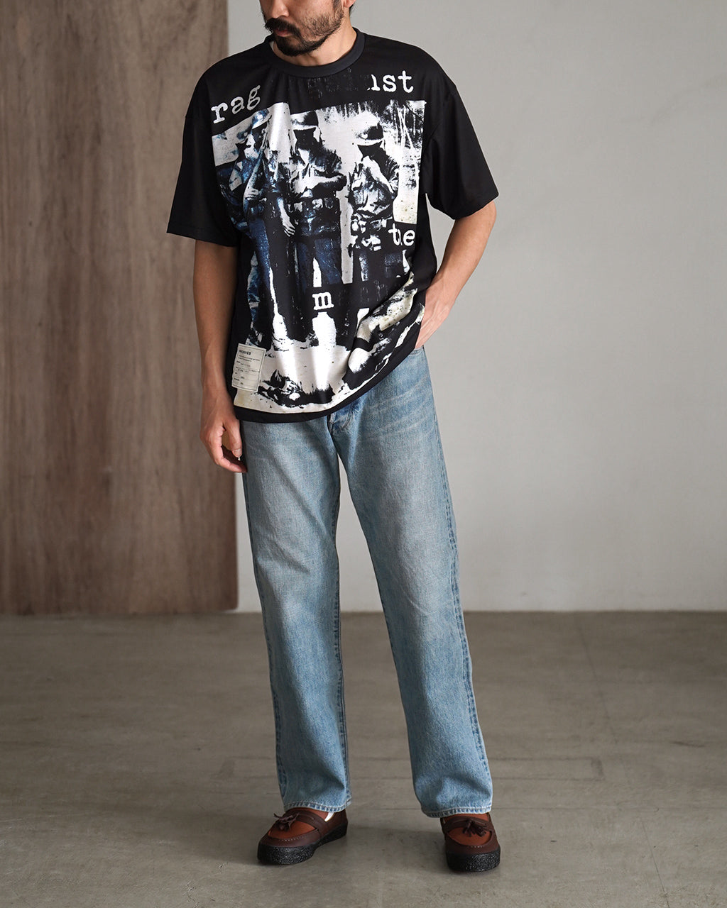 TOLQ トルク トロンプ・ルイユ スクラッチショートスリーブ 半袖 グラフィック プリント Tシャツ | Crouka(クローカ)