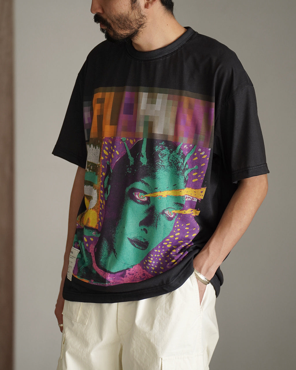 TOLQ トルク トロンプ・ルイユ モザイク ショートスリーブ グラフィック 半袖 プリントTシャツ | Crouka(クローカ)