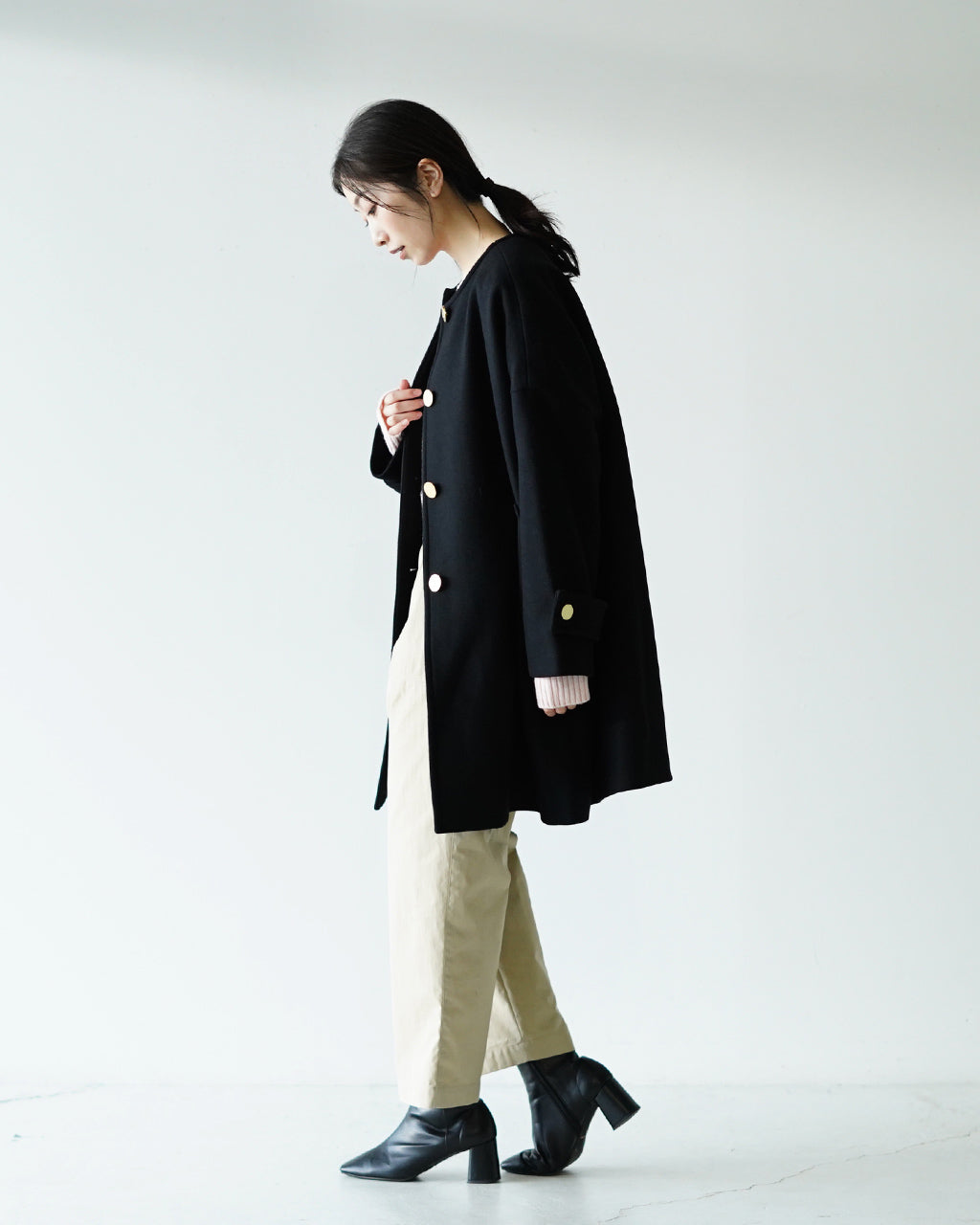 【SALE！20%OFF】Traditional Weatherwear トラディショナルウェザーウェア ノーカラーコート マールトン ウールコート L242KGFCO0368ML【送料無料】