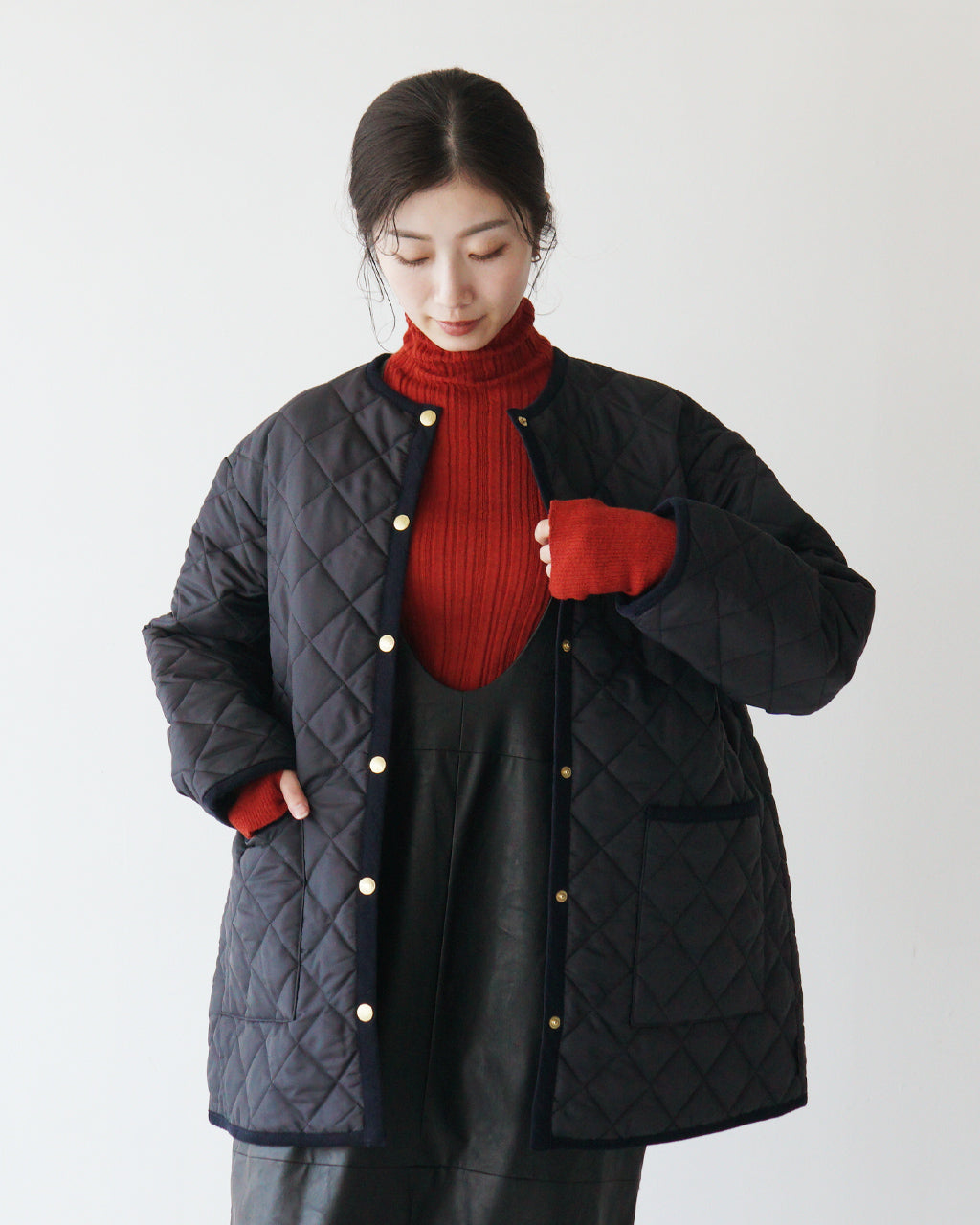 Traditional Weatherwear トラディショナルウェザーウェア ノーカラーキルティングジャケット L242APQCO0386AA【送料無料】