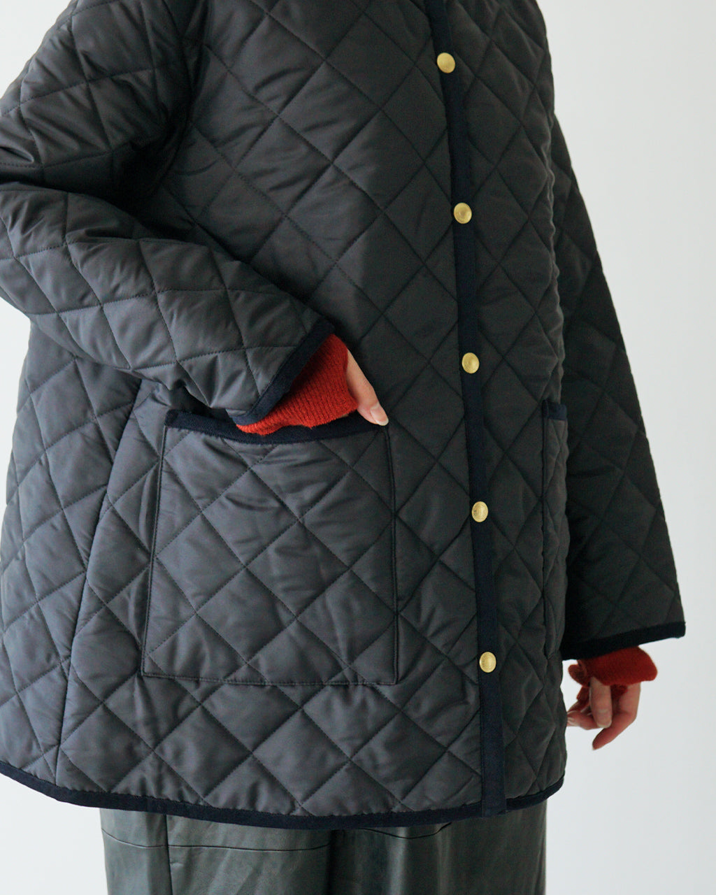 Traditional Weatherwear トラディショナルウェザーウェア ノーカラーキルティングジャケット L242APQCO0386