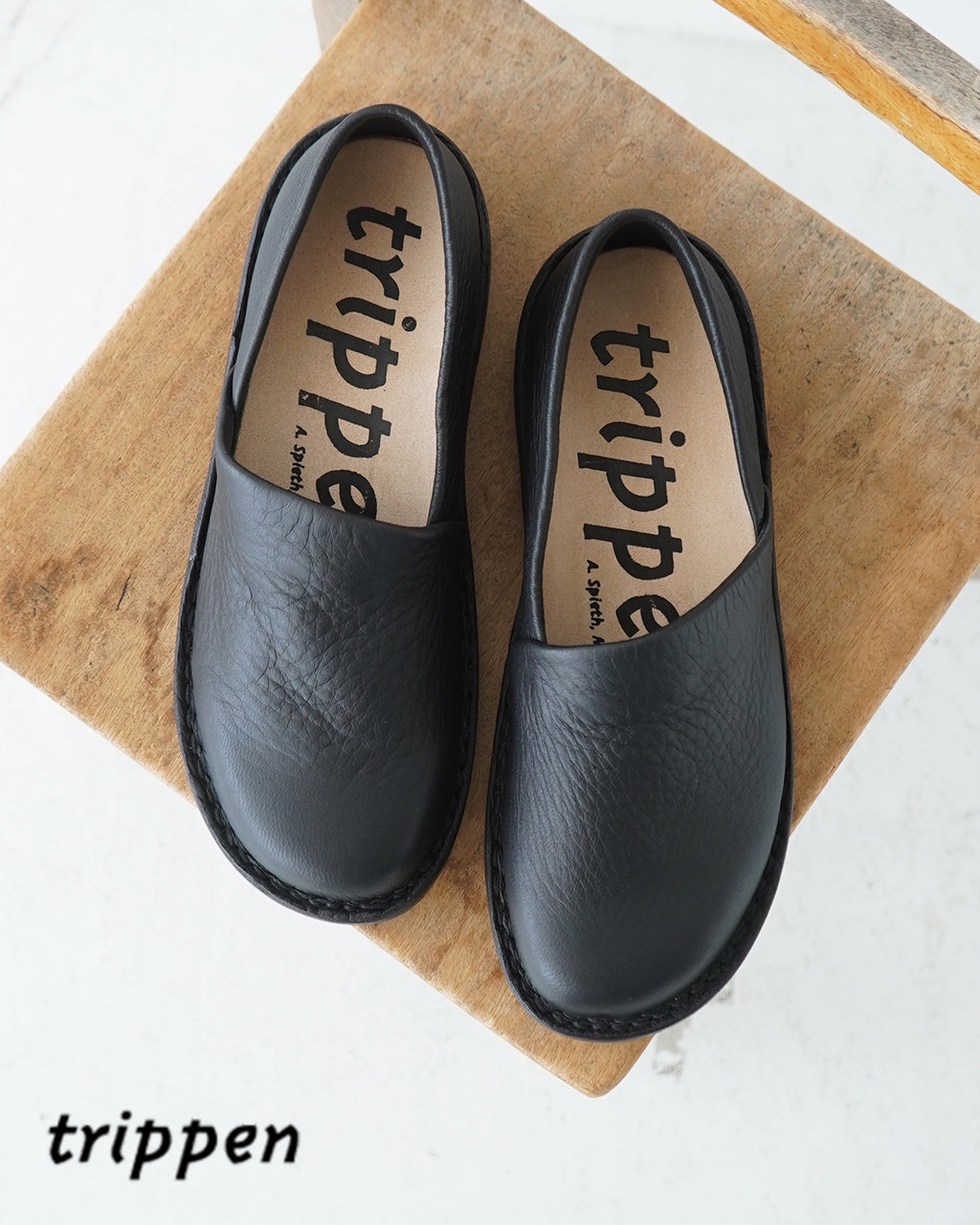 ＼早得24時間限定ポイント10倍／trippen トリッペン レザー スリッポン Once f ( black-alb ) フラット シューズ ローシューズ  ONCE-ALB251【送料無料】