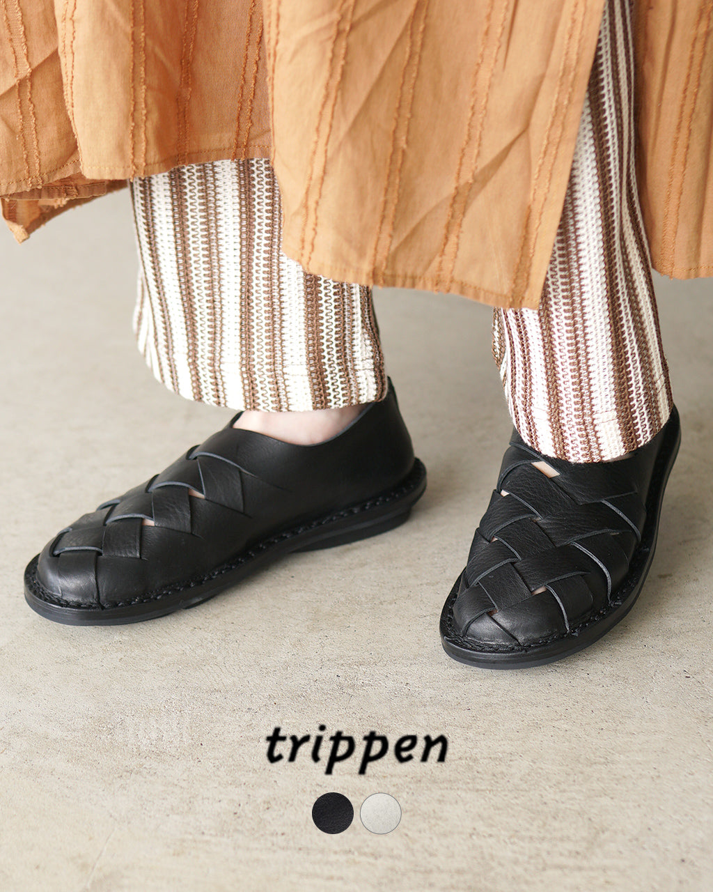 ＼早得24時間限定ポイント10倍／トリッペン trippen レザーメッシュシューズ Push f プッシュ イントレチャート 編み込み バックジップ シューズ 靴  PUSH-WAW251 PUSH-ICE251 【送料無料】