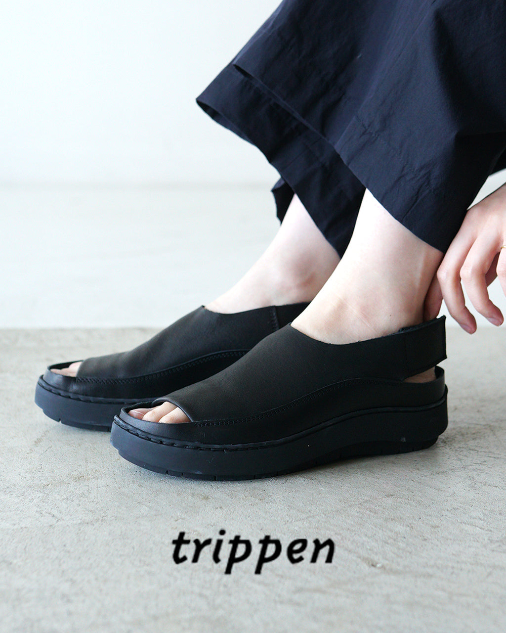 ＼早得24時間限定ポイント10倍／トリッペン trippen オープントゥサンダル Sound f レザー サンダル ベルクロストラップ バックストラップ フラットシューズ 牛革 ドイツ製 SOUND-VST WX251 【送料無料】