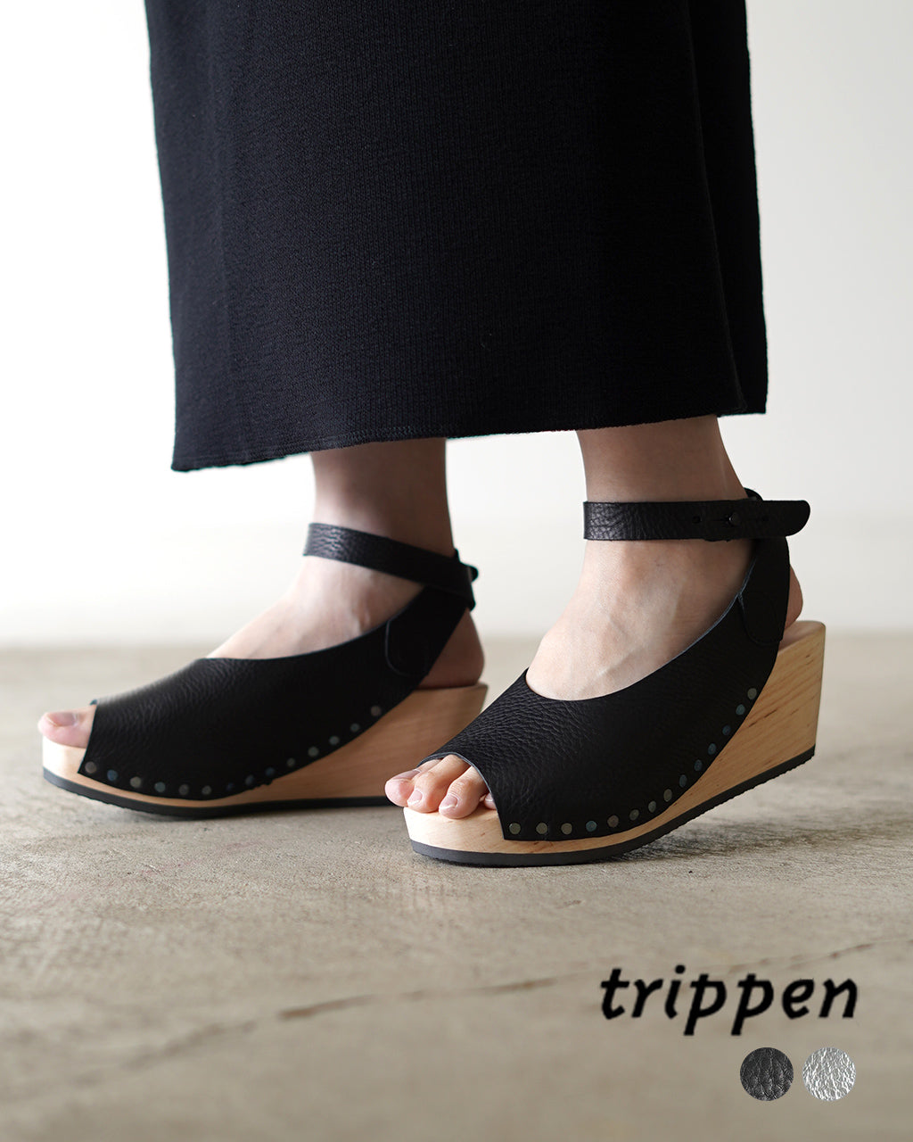 ＼早得24時間限定ポイント10倍／trippenトリッペン【Crouka別注色】レザー 厚底 ウッドサンダル Orinoco f オリノコ カーフレザー プラットフォーム ベルト ストラップ サンダル シューズ ORINOCO-WAW251【送料無料】