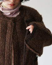 UNFIL アンフィル mohair & shetland wool jumbo loop-knit jacket モヘア & シェットランド ...