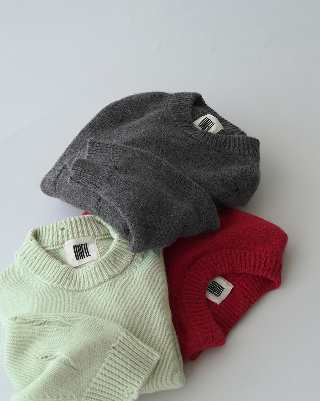 UNFIL アンフィル royal baby alpaca damage pattern-knit P/O
