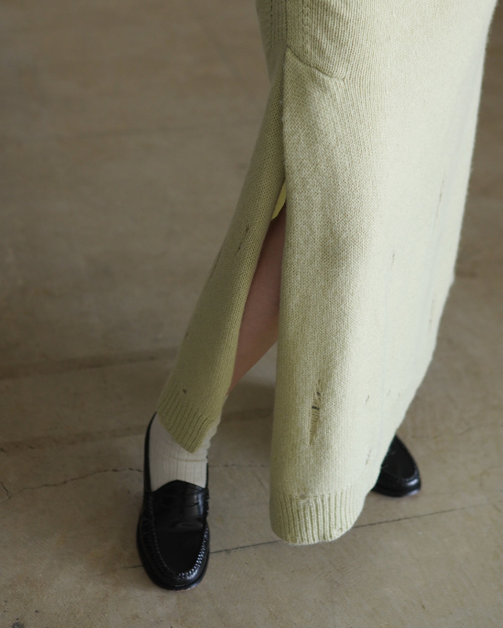 royal baby alpaca damage pattern-knit skirt WXFL-UW131
